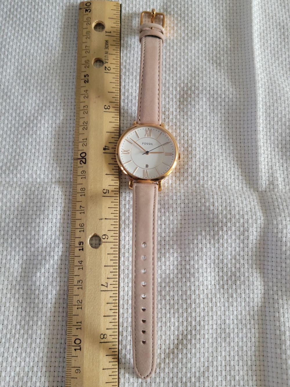 Fossil Rose Gold Case Watch with Blush Pink Leather Strap